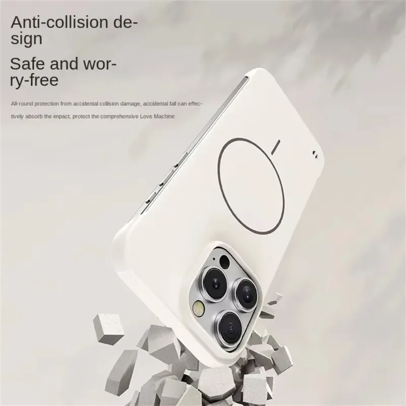 Fundas de teléfono sin marco mate de PC dura ultrafina para iPhone 17 AIR 16 15 14 13 12 Pro Max para Magsafe funda magnética a prueba de golpes - imagen 4