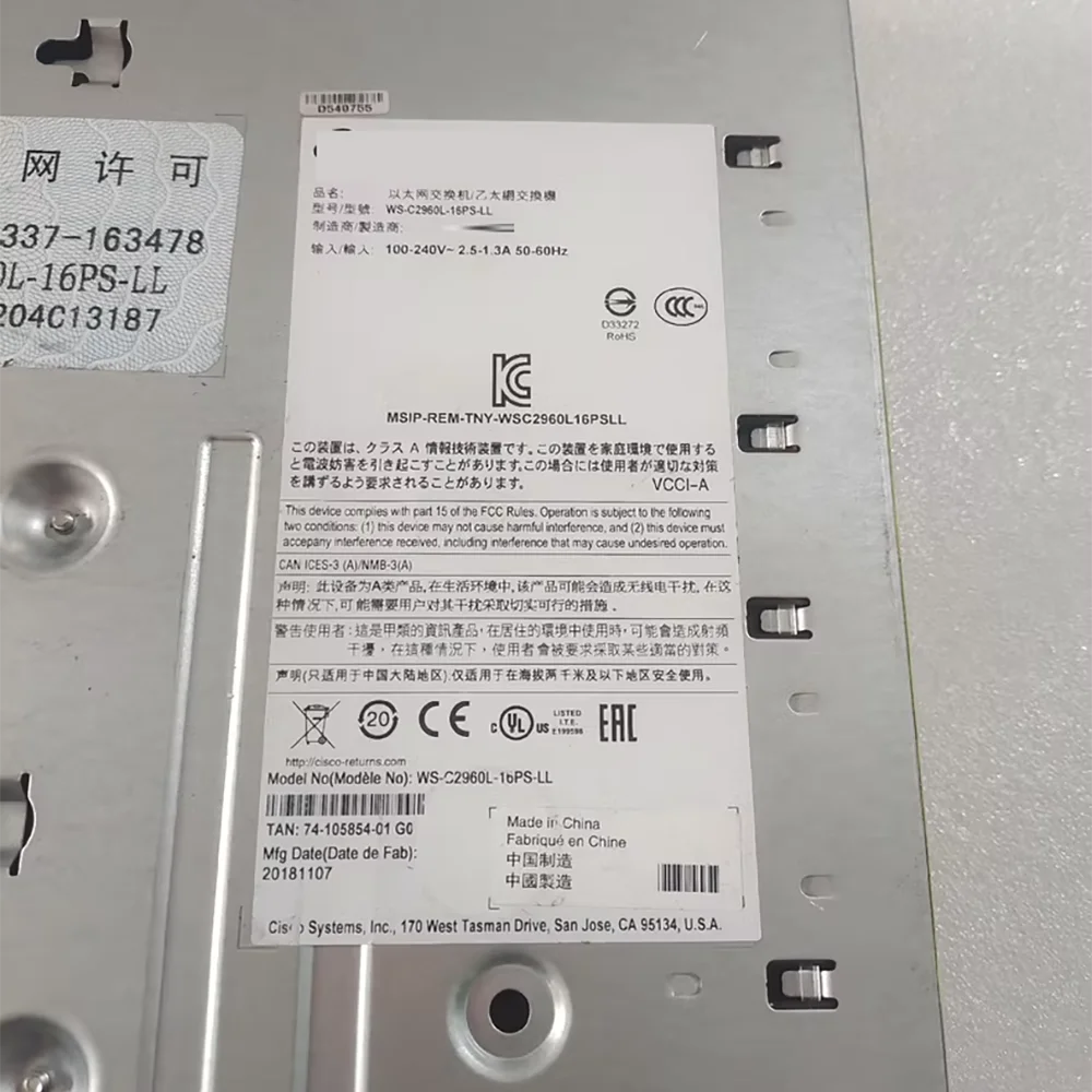Para Ci-sco WS-C2960L-16PS-LL Conmutador de fuente de alimentación POE Gigabit completo de 16 puertos - imagen 5