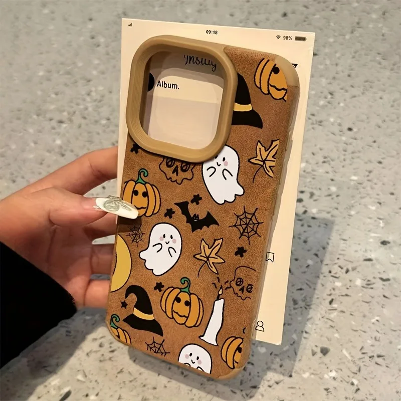 Funda suave de piel de oveja Vintage a prueba de golpes de piel sintética mate para iPhone 17 11 12 13 14 15 16 Pro Max Plus XS X XR - imagen 2