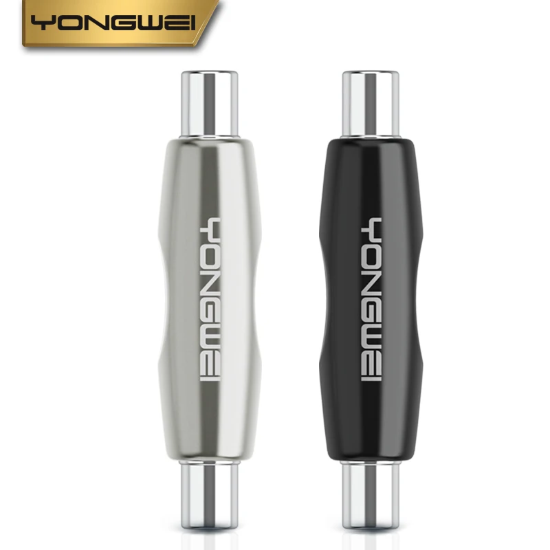 YONGWEI Adaptador de enchufe de doble cabezal para Audio estéreo conector hembra a hembra, acoplador de Cable, F/F, 6,35mm/6,5mm
