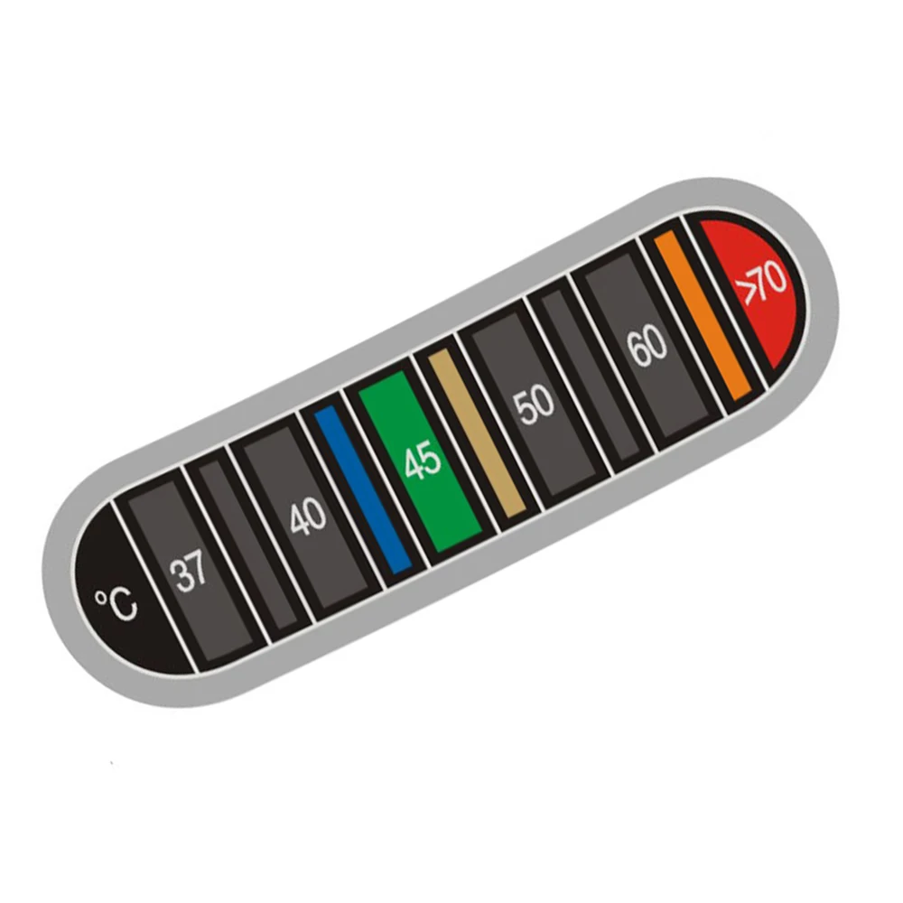 10/5 piezas 37-70 ℃ Pegatina impermeable para termómetro de Color, termómetro portátil, taza, hervidor, probador de temperatura, pegatinas - imagen 5