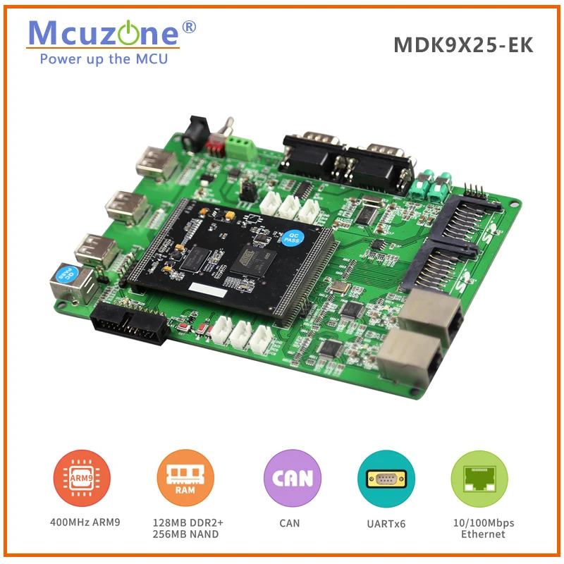 AT91SAM9X25, MDK9X25-EK, CPU de 400MHz, 128MB DDR2,256M NAND Ethernet, USB de alta velocidad, CAN, Linux, Internet dual - imagen 3