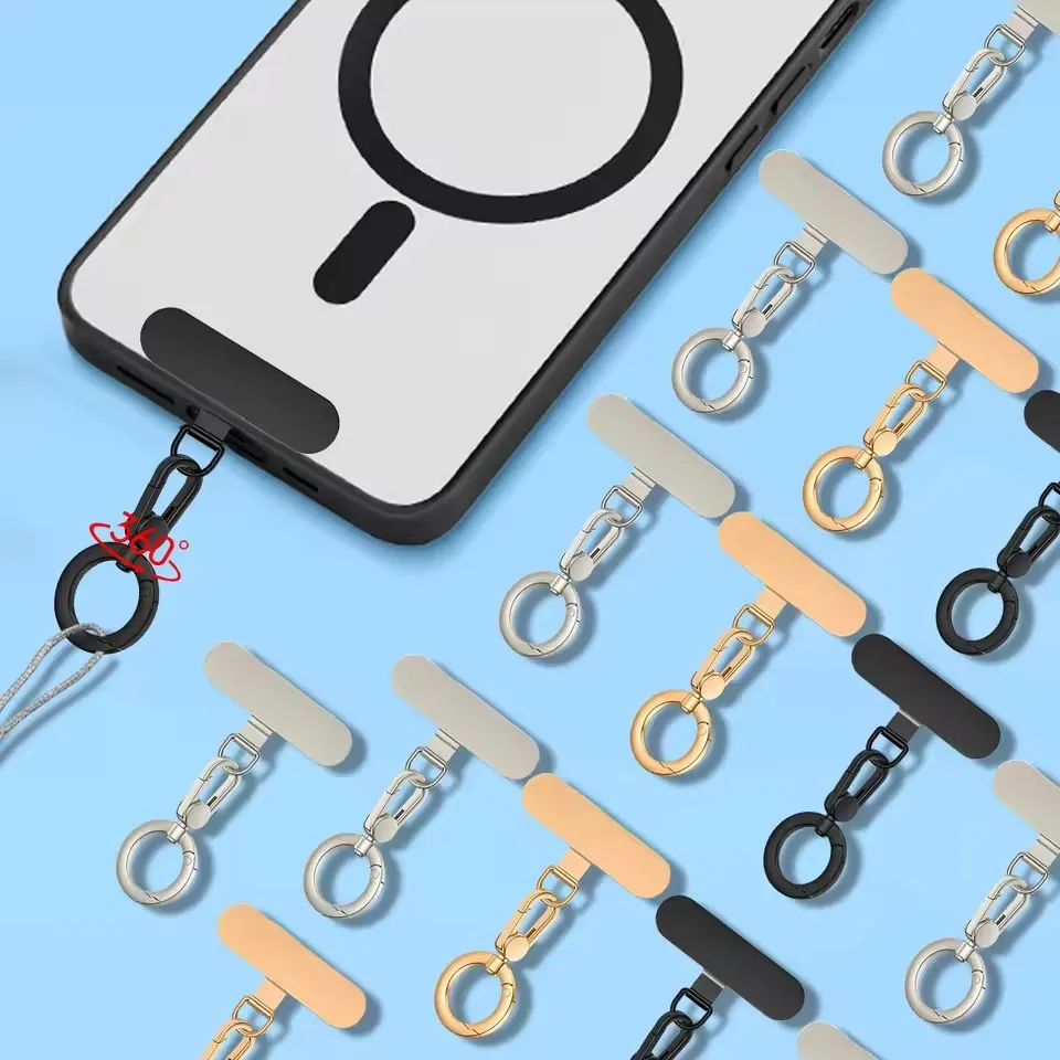 Pestaña de sujeción de teléfono de acero giratoria 360, gancho colgante, junta de parche de Metal, cordón para teléfono móvil, conector de seguridad, pieza, Clip de soporte de anillo - imagen 2