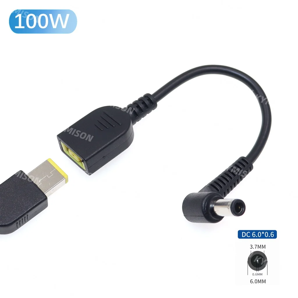 Cable convertidor macho a hembra cuadrado de 6,0mm x 3,7mm, Cable conector adaptador de corriente para ordenador portátil CC, 280W para cargador Asus de 21cm - imagen 2