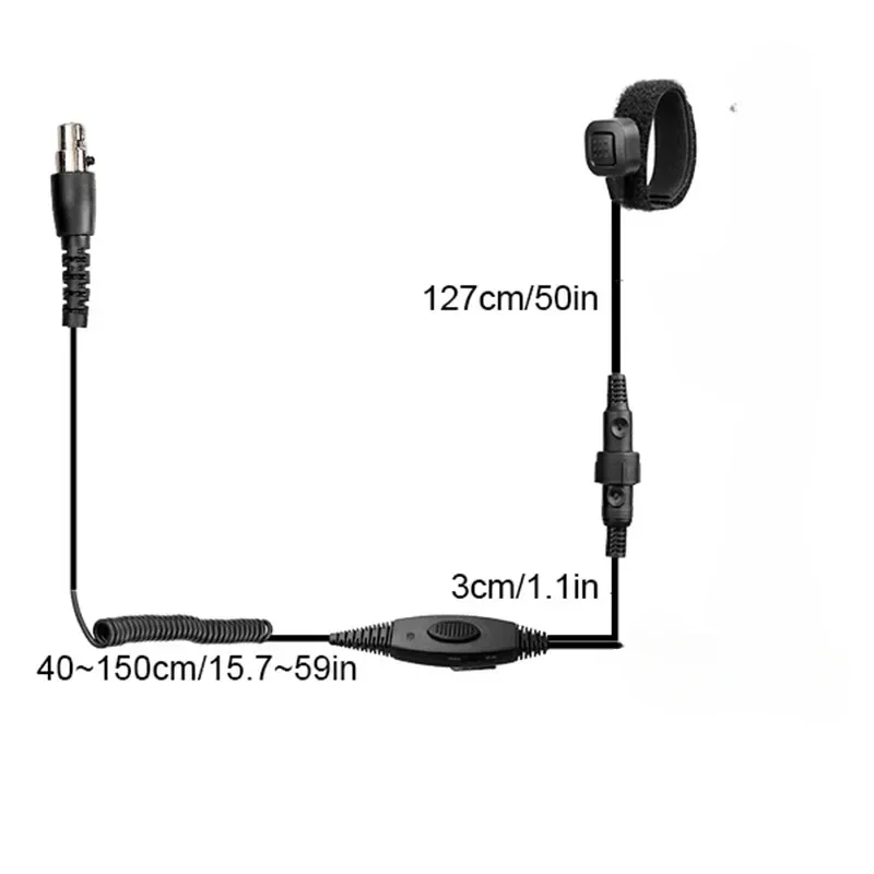 Juego de cables XLR de 5 pines de repuesto para auriculares de ajuste VOX de aviación con reducción de ruido piloto con micrófono PTT Dual, altavoz, Cable para auriculares