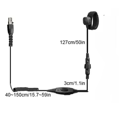 Juego de cables XLR de 5 pines de repuesto para auriculares de ajuste VOX de aviación con reducción de ruido piloto con micrófono PTT Dual, altavoz, Cable para auriculares