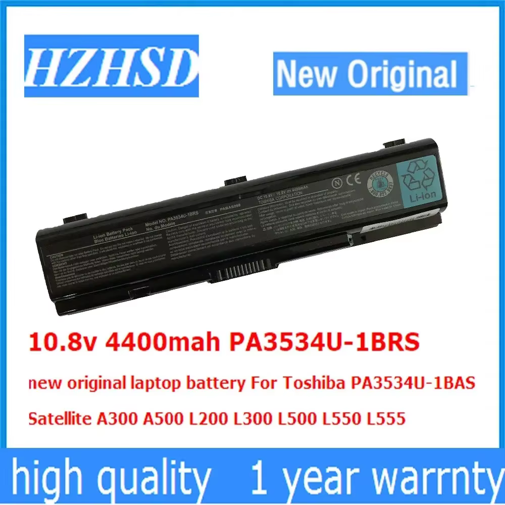 PA3534U-1BRS 10,8 V 4400mAh batería del ordenador portátil para Toshiba Satellite A200 A210 A300 A350 L300 L500D PA3533U PA3534U PA3535U-1BAS