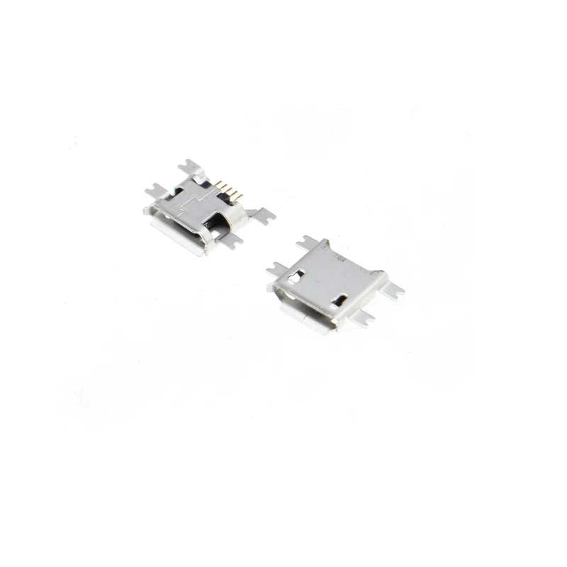Conector hembra MICRO USB de 10 piezas, conector MK/5P, 5 pines, 4 pies, SMD, placa pesada, utilizado en carga PDA de teléfono y tableta