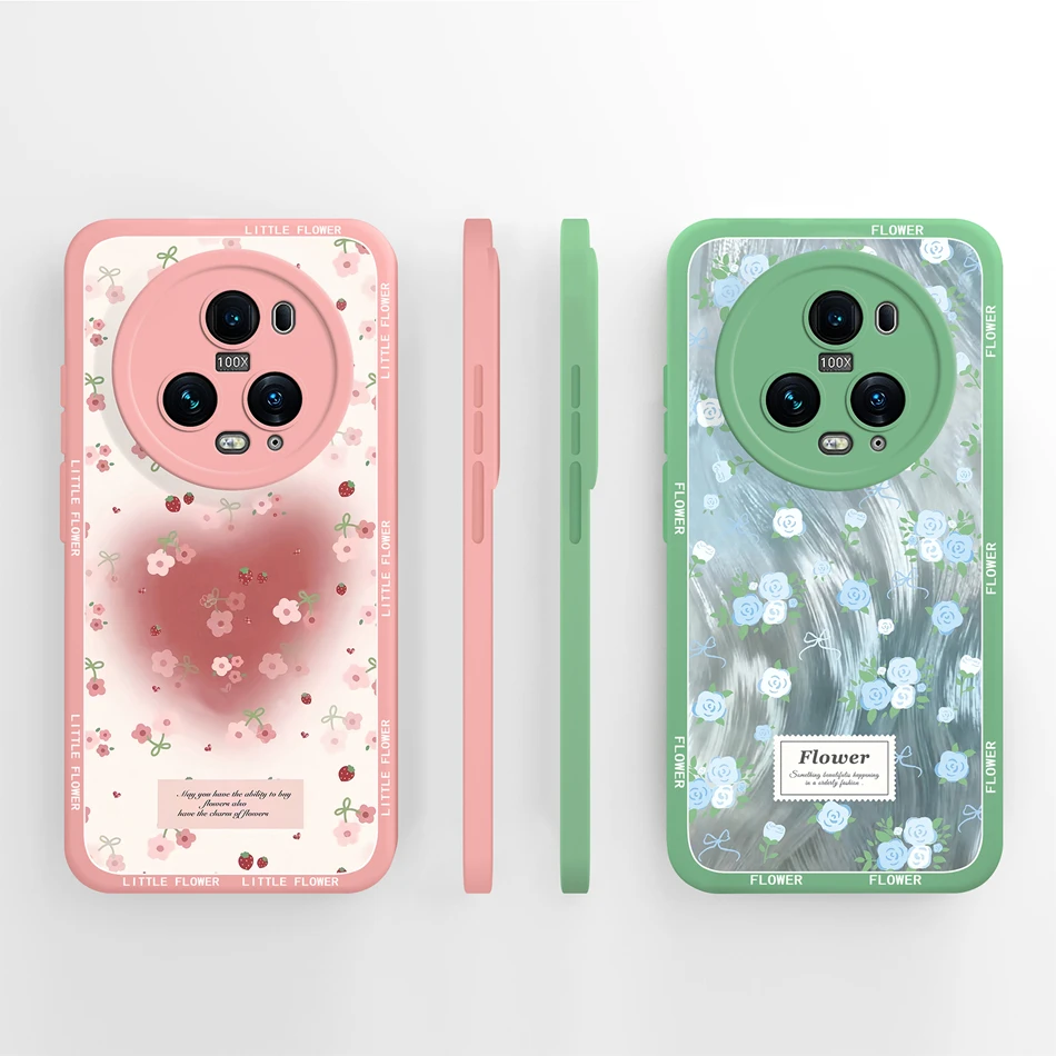 Funda de teléfono para Honor Magic 5 Pro, Funda trasera con flores pintadas, Funda de protección completa para Honor Magic5 Pro, Capa de silicona líquida suave - imagen 4