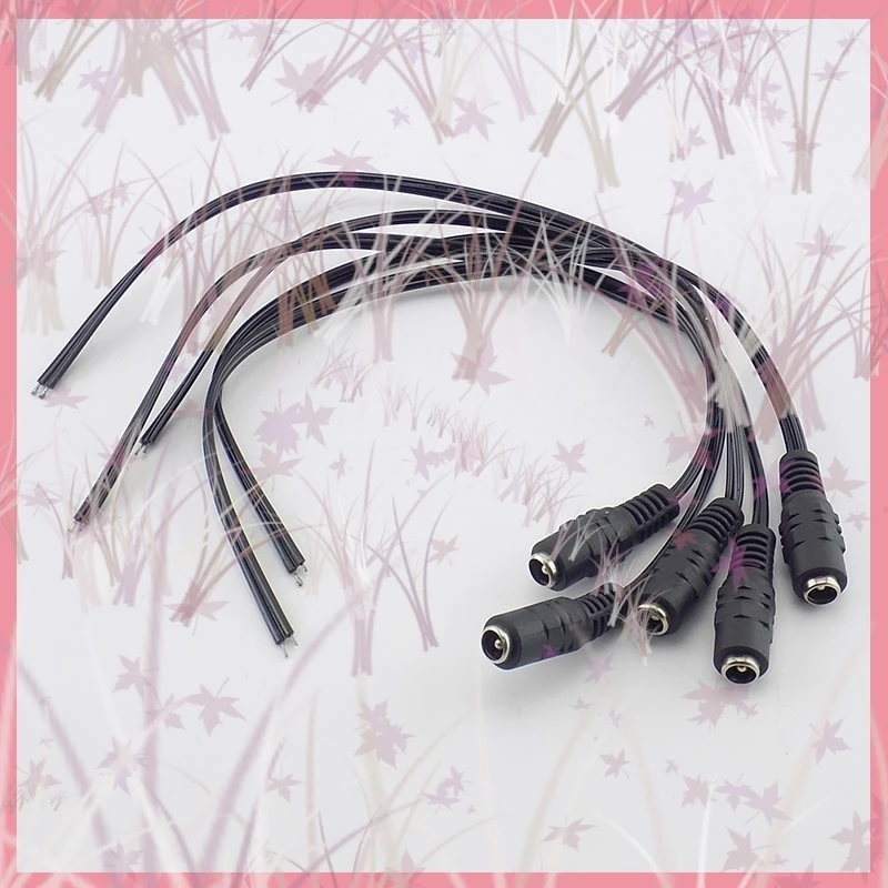 1/2/5/10 Uds Cable hembra de alimentación CC enchufe de 12V Cable adaptador de CC conector de clavija de 5,5*2,1mm para cámara CCTV enchufe de tira LED B6 - imagen 2