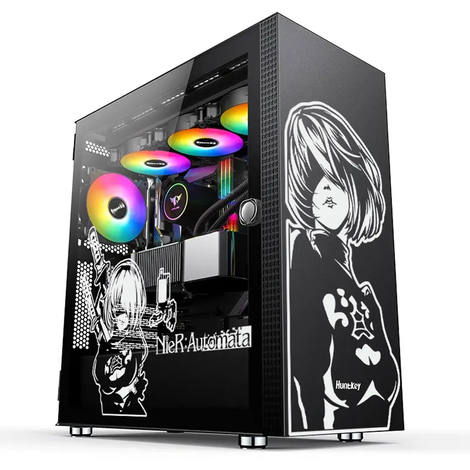 NieR:Automata Anime pegatinas de vinilo para carcasa de PC, calcomanías decorativas impermeables personalizadas para la piel del chasis de la computadora Atx Mid - imagen 5
