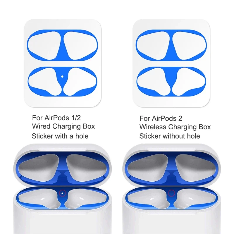 Parche antipolvo Compatible con AirPods 1/2, protección, pegatina a prueba de arañazos, funda de carga de piel, pegatinas, accesorio - imagen 5