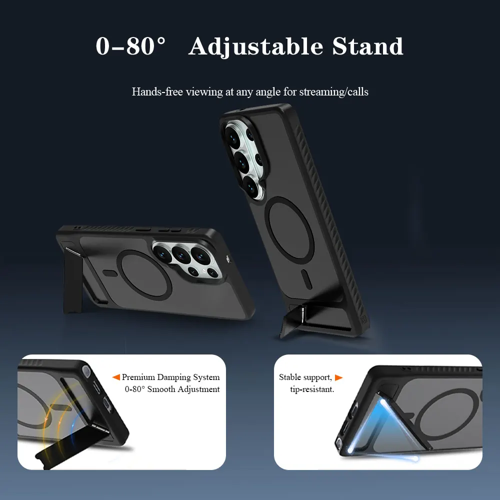 Para Samsung Galaxy S26 Ultra funda con soporte funda magnética PC + protección de lente de TPU para Samsung Galaxy S26 S26 + - imagen 5