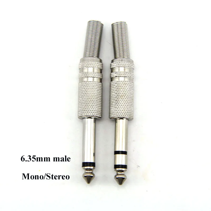 Conector de audio estéreo Mono macho de 6,35 MM conector 6,3 6,35 soldadura para auriculares estéreo 1/4 "6,35mm