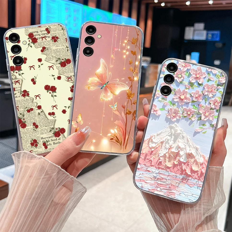 Para Samsung Galaxy A14 A13 4G 5G Funda de teléfono mariposa suave TPU transparente silicona ligera Funda para Galaxy A 14 A 13 Funda