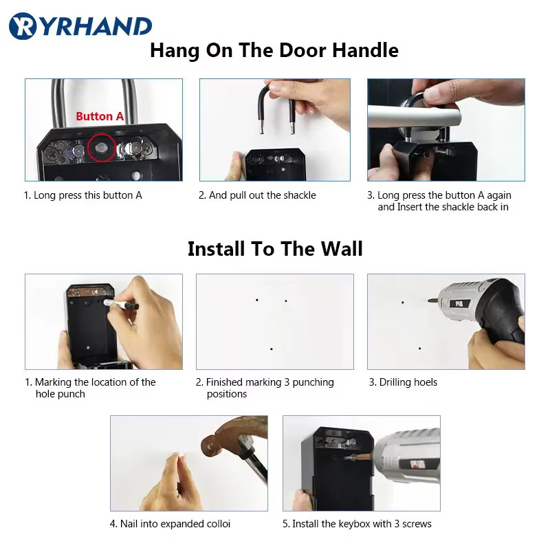YRHAND-cajas de seguridad TTlock Wifi, contraseña, huella Digital Inteligente, Cerradura Inteligente, Tuya, electrónica, portátil - imagen 5