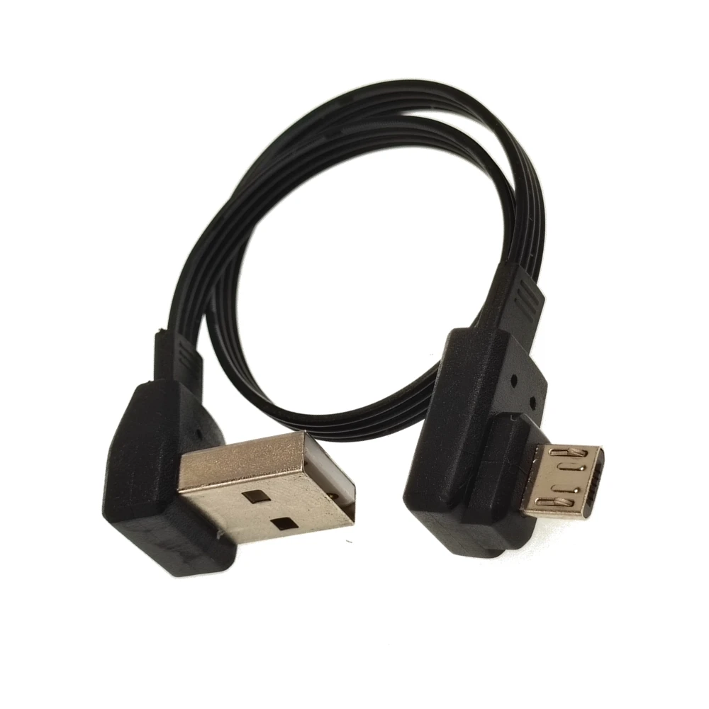 Cable plano suave de 20CM, cable de carga de datos Micro USB, cable plano para coche arriba y abajo, codo izquierdo y derecho, teléfono móvil Android universal - imagen 4
