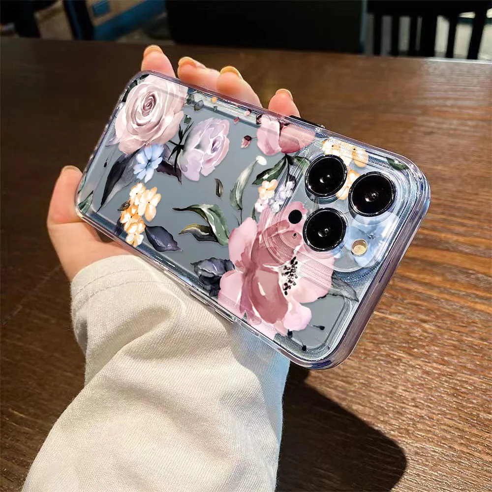 Funda de teléfono transparente para iPhone 17 Pro Max 16 13 11 15 14 Plus 12 17 Air 16E 17Promax Funda de silicona a prueba de golpes con flores - imagen 5