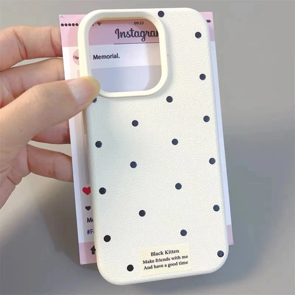 Funda de teléfono de silicona con diseño de lichi Poin de onda negra para iPhone 12 13 14 15 16 Pro Max XS XR 16 15 14 Plus cubierta de parachoques a prueba de golpes