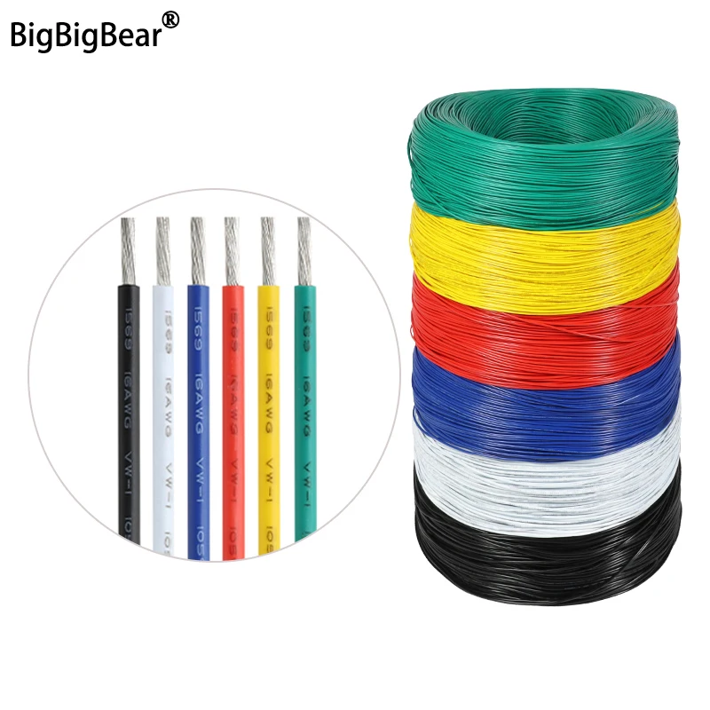 2/5/10m UL1569 PVC Insulated Tinned Copper Wire AWG 30/28/26/24/22/20/18/16/14 Environmental Electronic Cable LED Extension Line