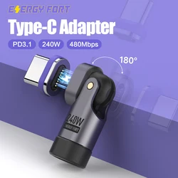 Cable USB-C Magnético 240W Giratorio 180° Carga Rápida Transferencia Datos