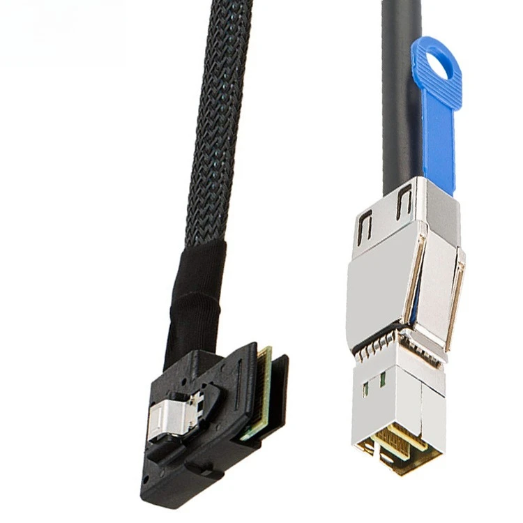 MINI SAS HD 36PIN SFF-8644 a SFF-8087 servidor de curva izquierda disco duro Cable de alta velocidad longitud opcional 0,5 M 1M 2M 3M - imagen 4