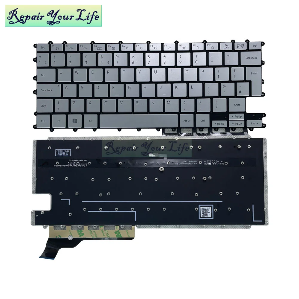 Teclado retroiluminado de Reino Unido, coreano, alemán, para Samsung Galaxy Book, NP930QCG, NT930QCG, NP 930QCG, NT 930QCG, K01, K02, BA59-04427B