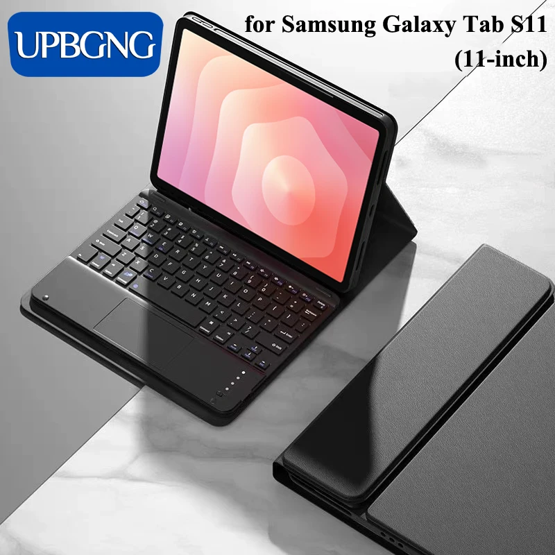 Funda con teclado táctil para Samsung Galaxy Tab S11, 11 pulgadas, 205, funda con teclado inalámbrico Bluetooth para accesorios Galaxy Tab S11