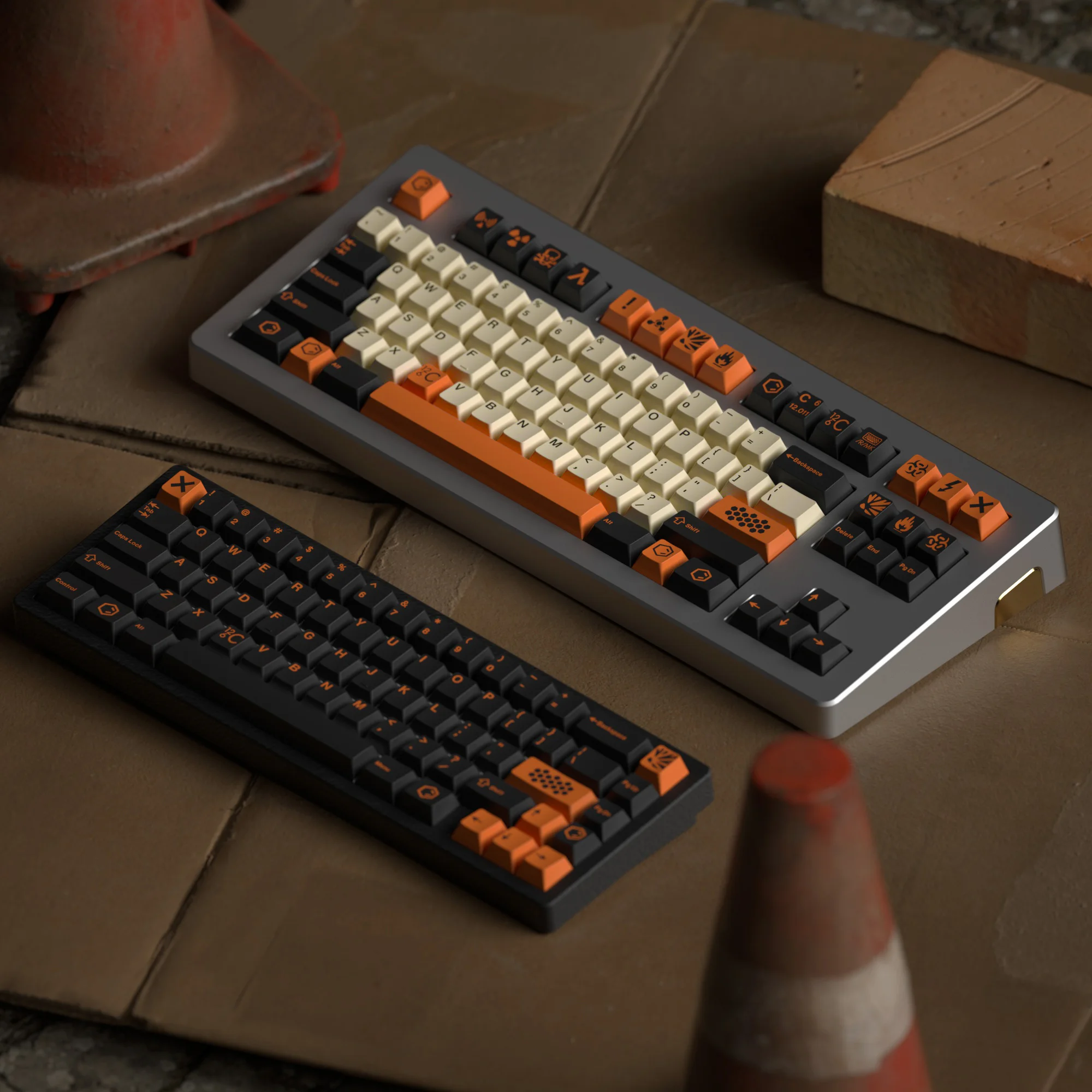 GMK-Juego de teclas de carbono para teclado mecánico, tapas de tecla de sublimación de tinte PBT, perfil de cereza, 64, 68, 75, 84, 980, 87, Filco104, 1 Juego