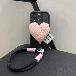 Funda OPPO A40 de Peluche Rosa con Corazones