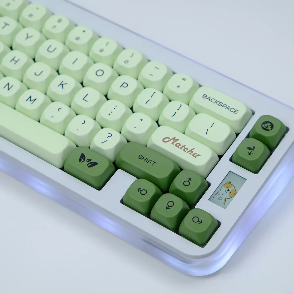 135 teclas Matcha verde KOA MOA perfil Keycaps japonés coreano tinte-Sub PBT Keycap para Cherry Mx Switch Teclado mecánico 7U ISO - imagen 4