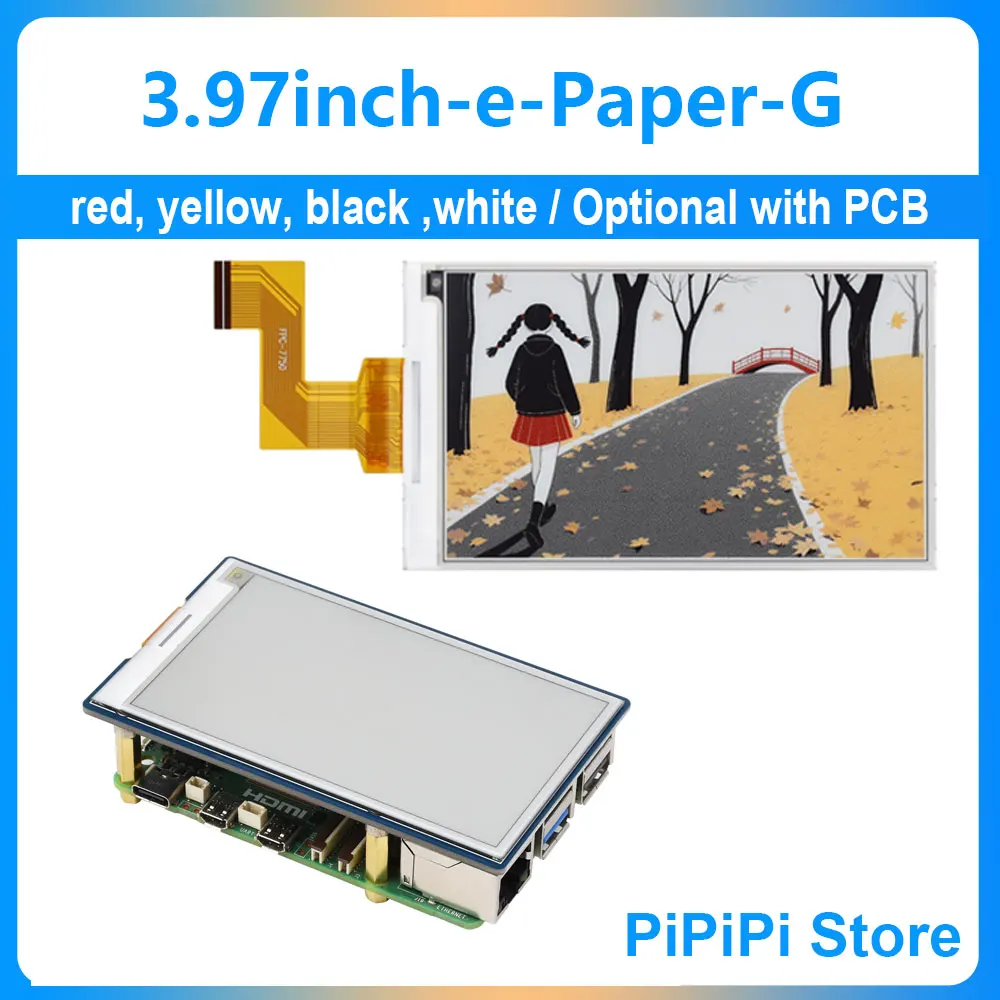 Enlace de papel electrónico (G) de 3,97 pulgadas, rojo, amarillo, negro, blanco de cuatro colores 800x480 para Raspberry Pi/Arduino / Jetson / STM32 /ESP32