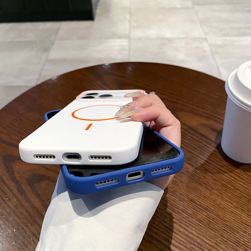 Para Magsafe carga inalámbrica magnética de lujo Color sólido mate TPU parachoques funda de teléfono para iPhone 17 Pro Max/17/17 Pro Air Cover - imagen 5