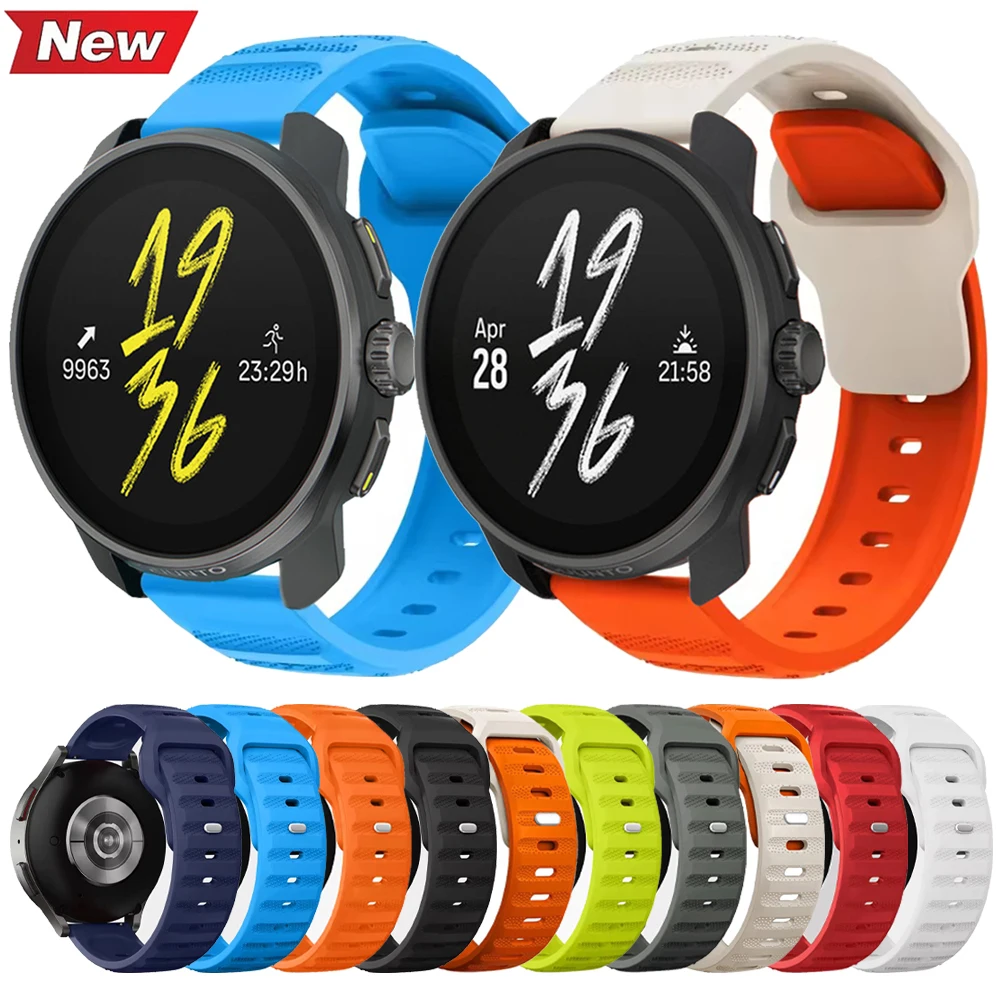 Correa de reloj transpirable de 22mm y 20mm para SUUNTO RACE S/OCEAN, correa para SUUNTO VERTICAL/5 9 PEAK PRO/3, pulsera de goma de repuesto para Fitness