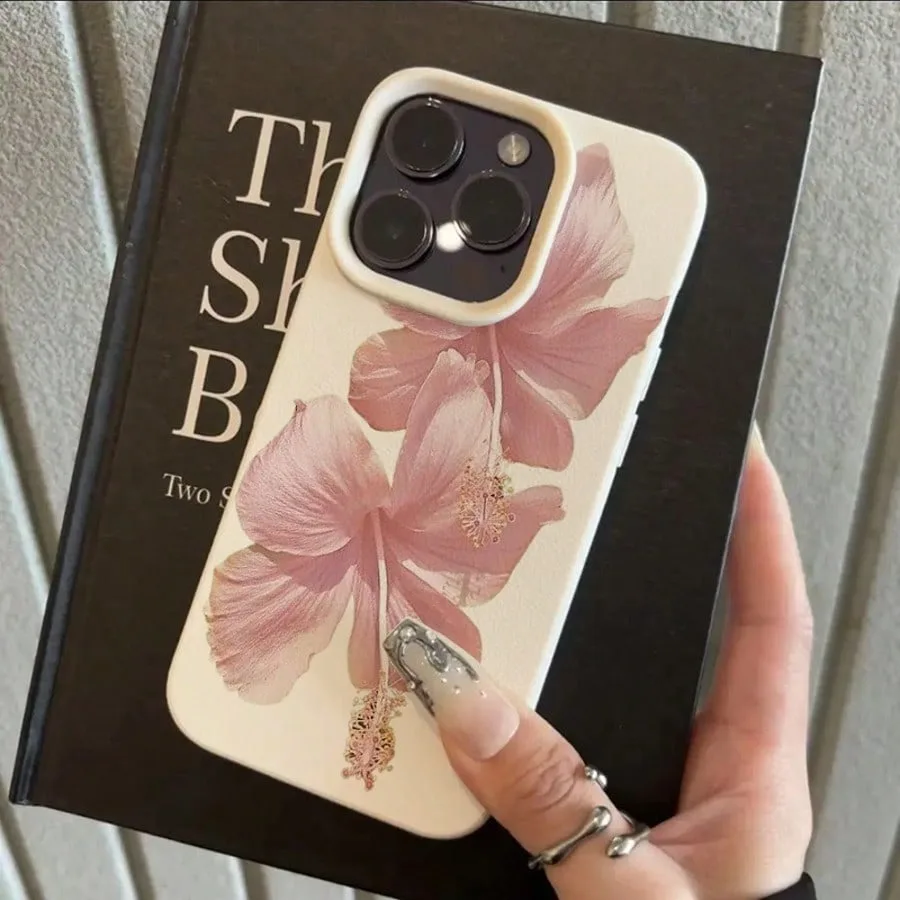 Funda de teléfono rosa Hibiscus elegante de alta estética para iPhone 17 16 Pro Max 15 14 13 12 11 XS X XR 16e 16Plus 17Air cubierta anticaída - imagen 3