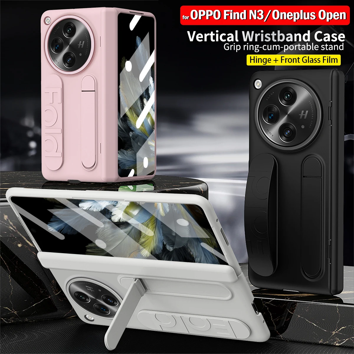 Funda con bisagra para OPPO Find N3 oneplus, Funda abierta, pulsera, soporte, pantalla frontal, protección de vidrio, cubierta de plástico Capa - imagen 3