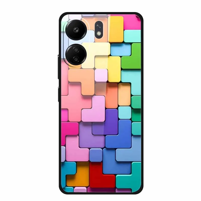 Funda de lujo para Xiaomi Redmi 13C 4G, cubierta de vidrio templado para Redmi 13C 4G, fundas de teléfono 23100RN82L, fundas protectoras de lobo de moda - imagen 2