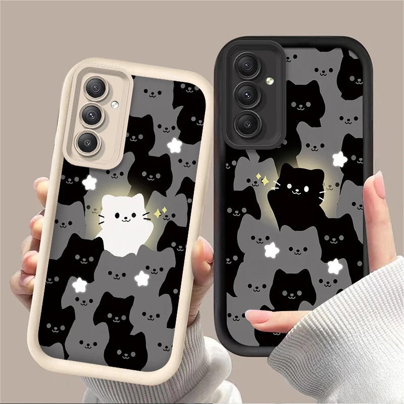 Funda bonita de pareja de gatos para Samsung Galaxy A55 A25 A35 A15 A16 A06 A05S A24 A13 A23 A12 A22 A32 A52 A71 A51 4G, funda de silicona - imagen 2