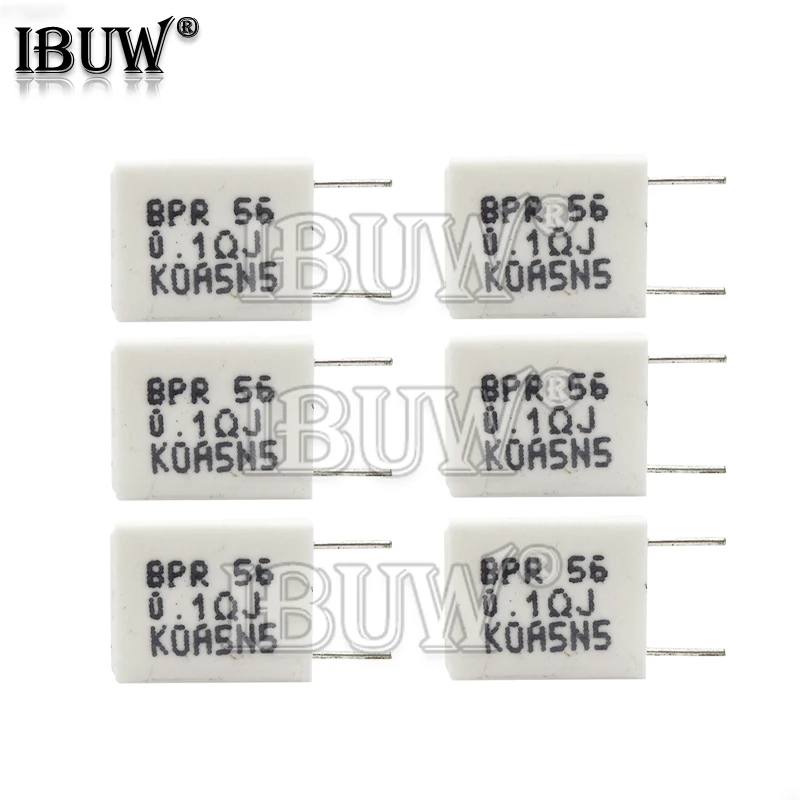 10 Uds BPR56 0,01 ~ 0,5 ohm resistencia de cemento cerámico no inductivo 0.1R 0.15R 0.22R 0.25R 0.33R 0.5R