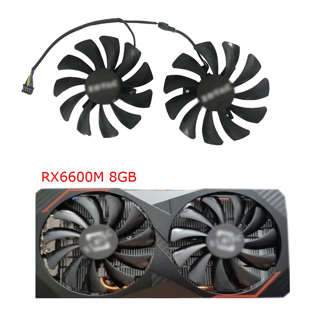 2 uds./Set Ventilador de vídeo,VGA enfriador,XY-D09010SH, para JIESHUO RX 6600M Gaming Mining 8GB, para jieshuo RX5500XT 8G - imagen 2