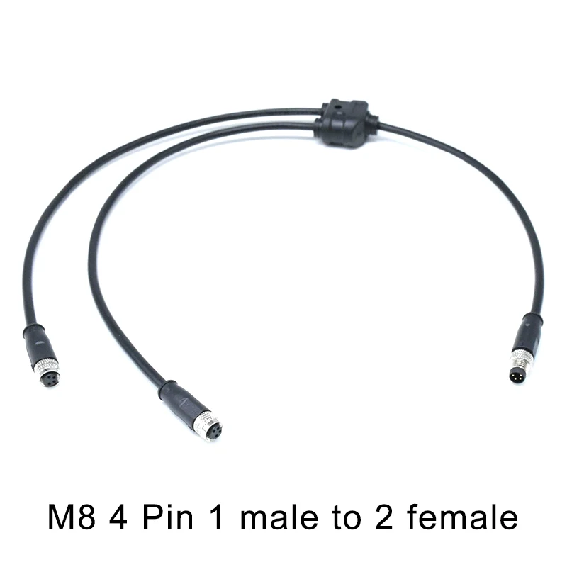 M12 5 pines macho a hembra tipo Y 1 a 2 conector adaptador 8 pines a 5 pines conector impermeable 4/8 pines divisor de cable cable de aviación 1 ud. - imagen 5