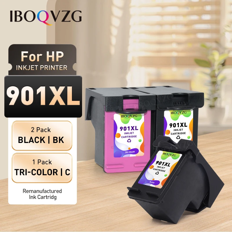 Cartuchos de tinta IBOQVZG 901XL de repuesto para HP901XL para cartucho de tinta HP 901 para Officejet 4500 J4500 J4540 J4550 J4580 J4640