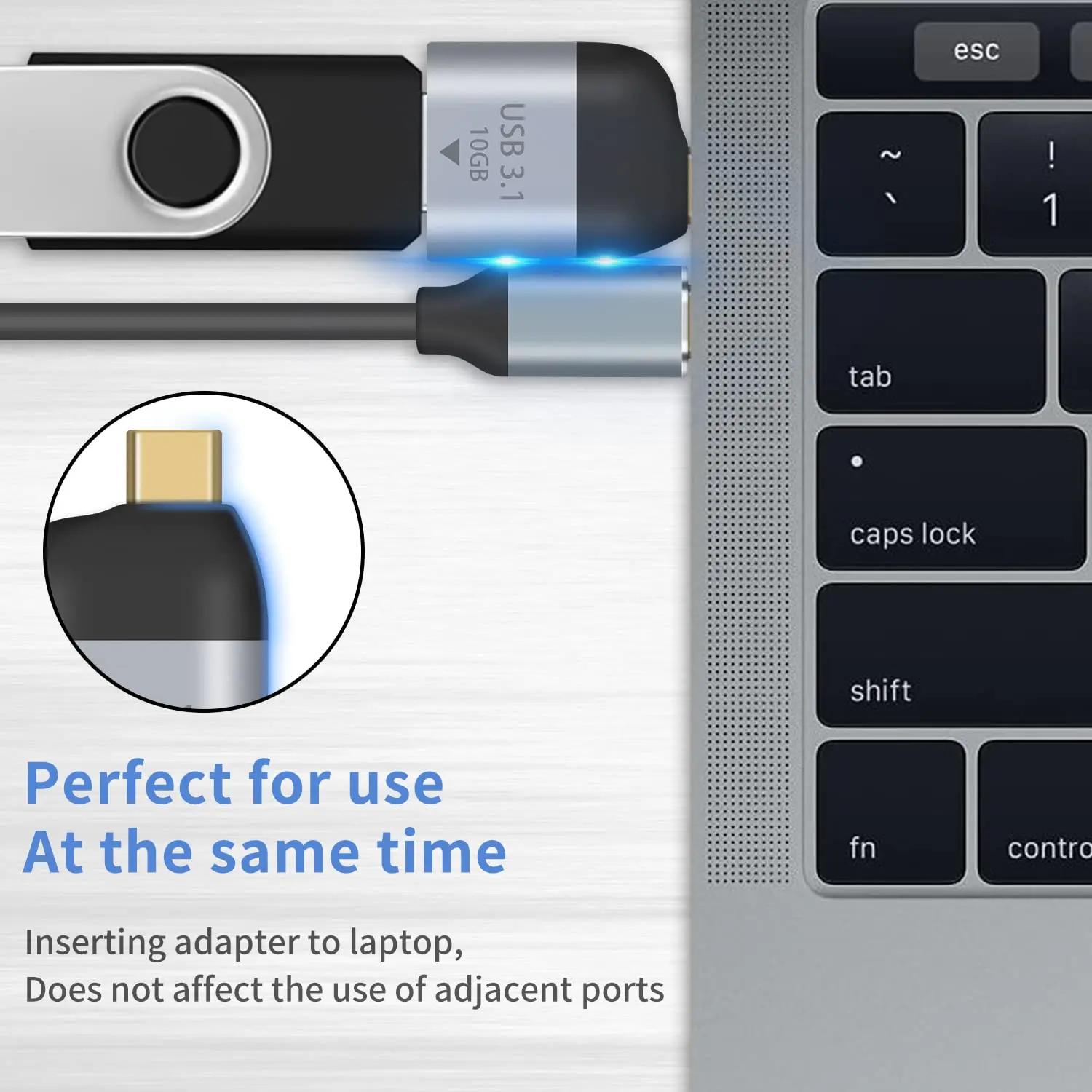 Adaptador USB C a USB 3,1, adaptador USB A a USB C de 10Gbps, adaptador USB C macho a USB 3,0 A hembra para ordenador portátil, cargador de PC, banco de energía - imagen 4