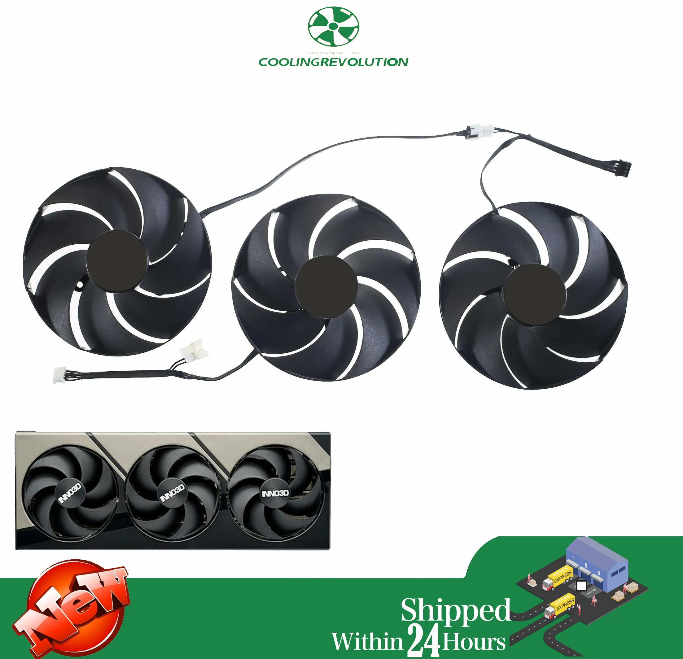 Ventilador de tarjeta gráfica para INNO3D GEFORCE RTX 4090 X3 OC, 98MM, FD10020M12D - imagen 2