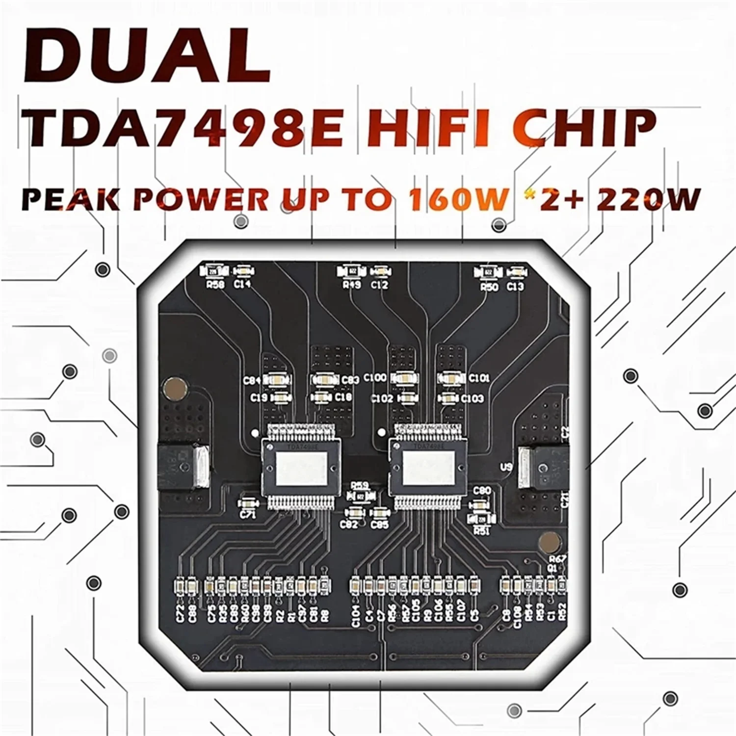 Placa amplificadora de potencia TDA7498E, 2x160W + 220W, Bluetooth, 2,1 canales, Clase D, tarjeta de sonido USB, Subwoofer, Audio estéreo de cine, 2,1 canales - imagen 4