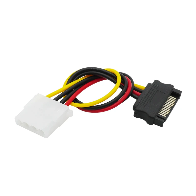 PC computadora 4 pines IDE Molex hembra a 15 pines SATA macho F/M adaptador Cable de alimentación 20 cm 18AWG - imagen 5