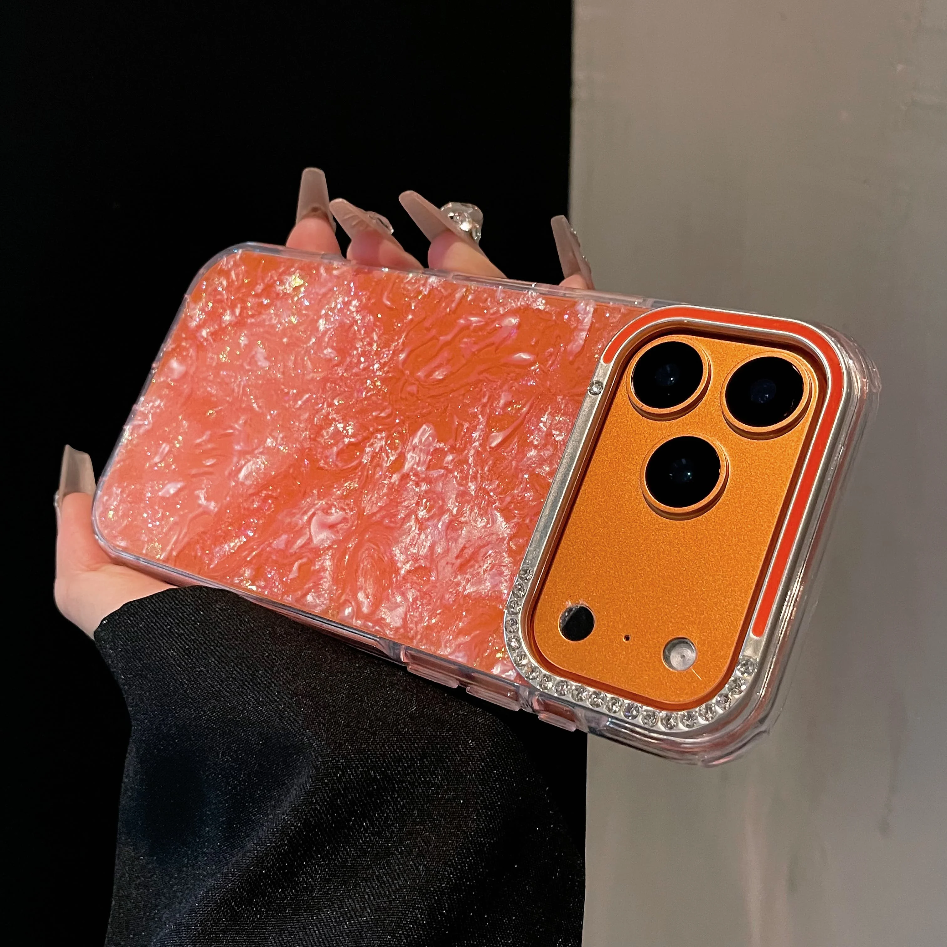 Funda de teléfono con diseño de concha de mar y cielo estrellado con purpurina de lujo para iPhone 17 Air 16 15 14 Plus 13 Pro Max, funda trasera de parachoques a prueba de golpes - imagen 2