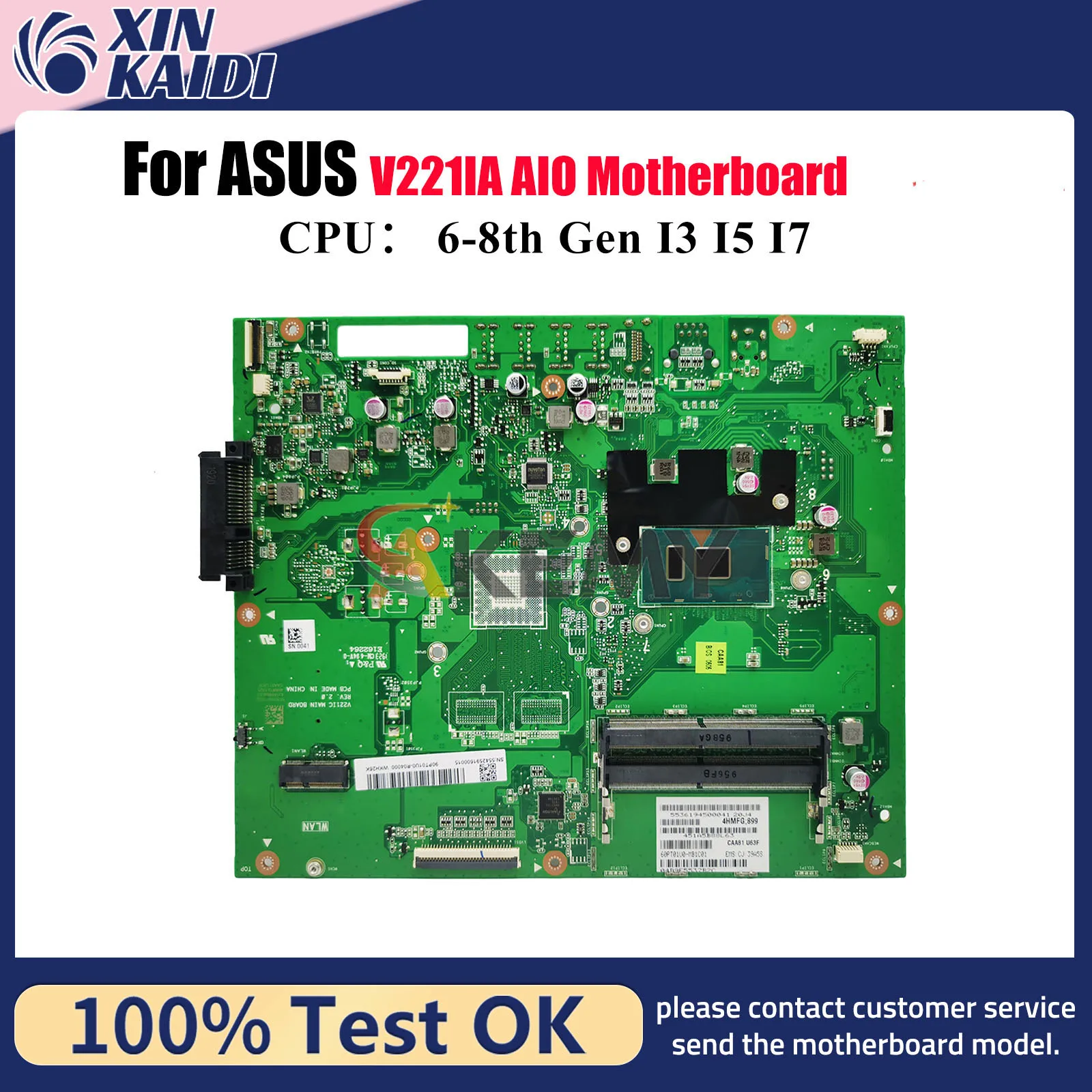 Placa base V221IA para ASUS Vivo AiO V221IC V221IA V221ID V221I placa base con CPU I3 I5 I7 100% pruebas OK envío rápido stk