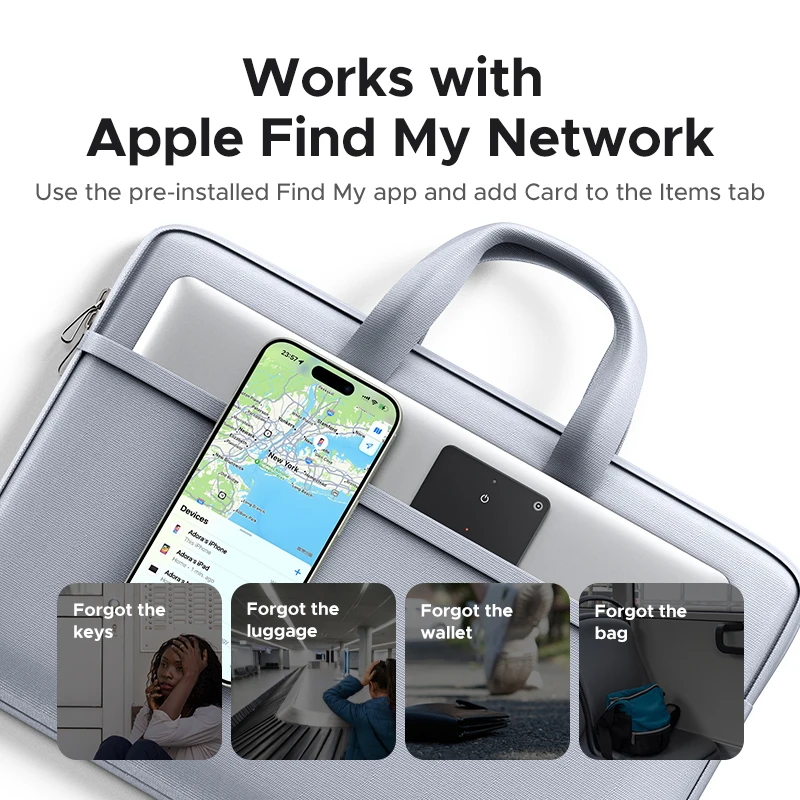 La tarjeta SmartTrack de seguridad UGREEN funciona con Apple Find My Wallet Bluetooth Tracker Buscador de teléfono Resistente al agua (solo iOS) - imagen 2