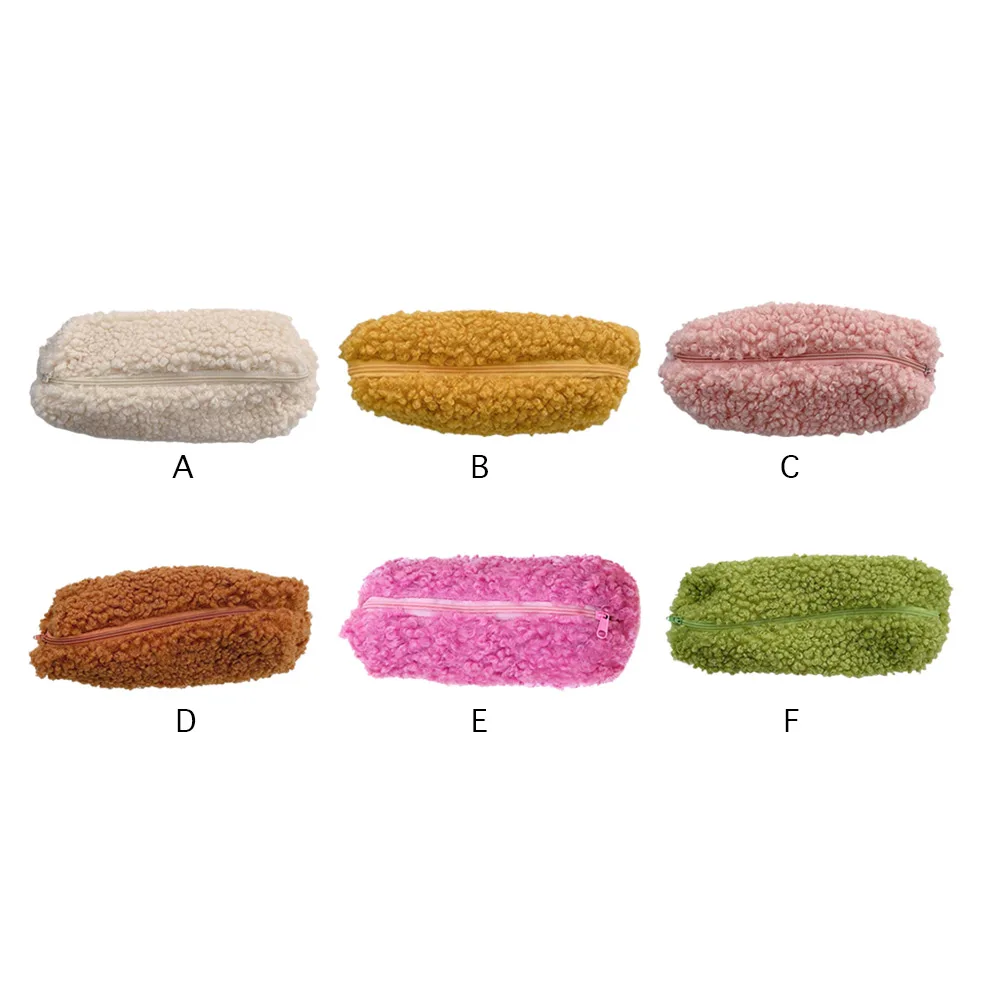 Estuche de felpa esponjoso para bolígrafos con cremallera, estuche para lápices de gran capacidad, bonito estuche para lápices para niñas, niños, adultos, estudiantes, oficiales - imagen 2